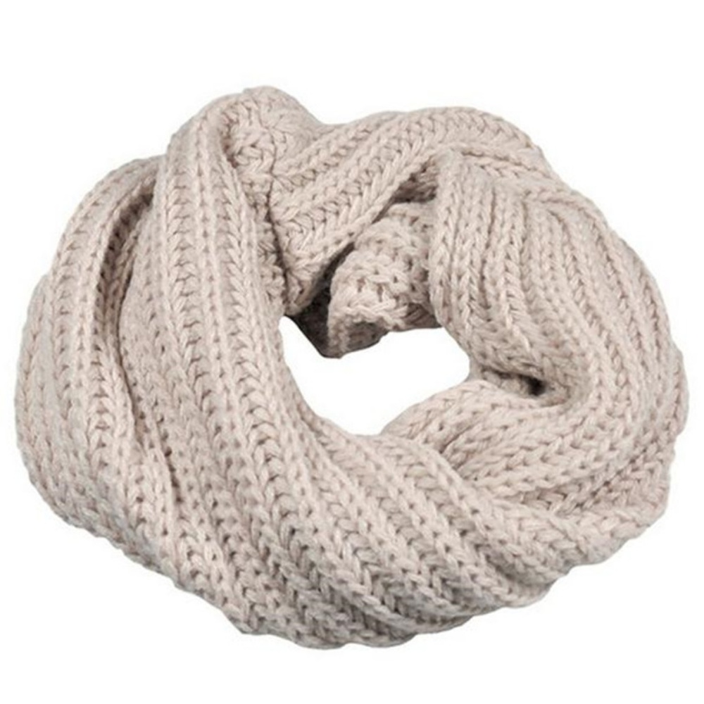 Beige Crochet Infinity Scarf Neck Warmer